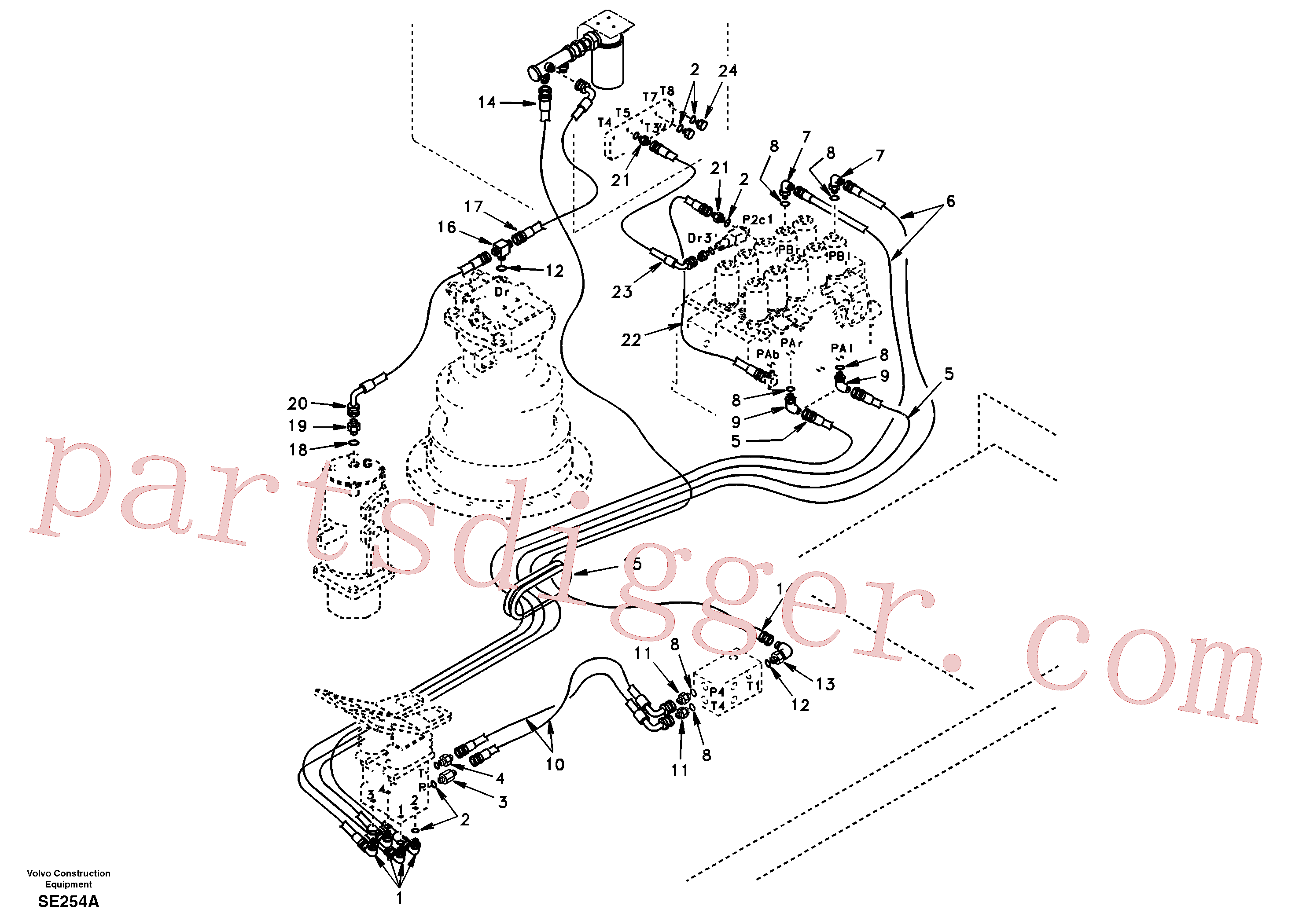 SA9451-03260 for Volvo Servo system, control valve to remote control valve pedal(SE254A assembly)