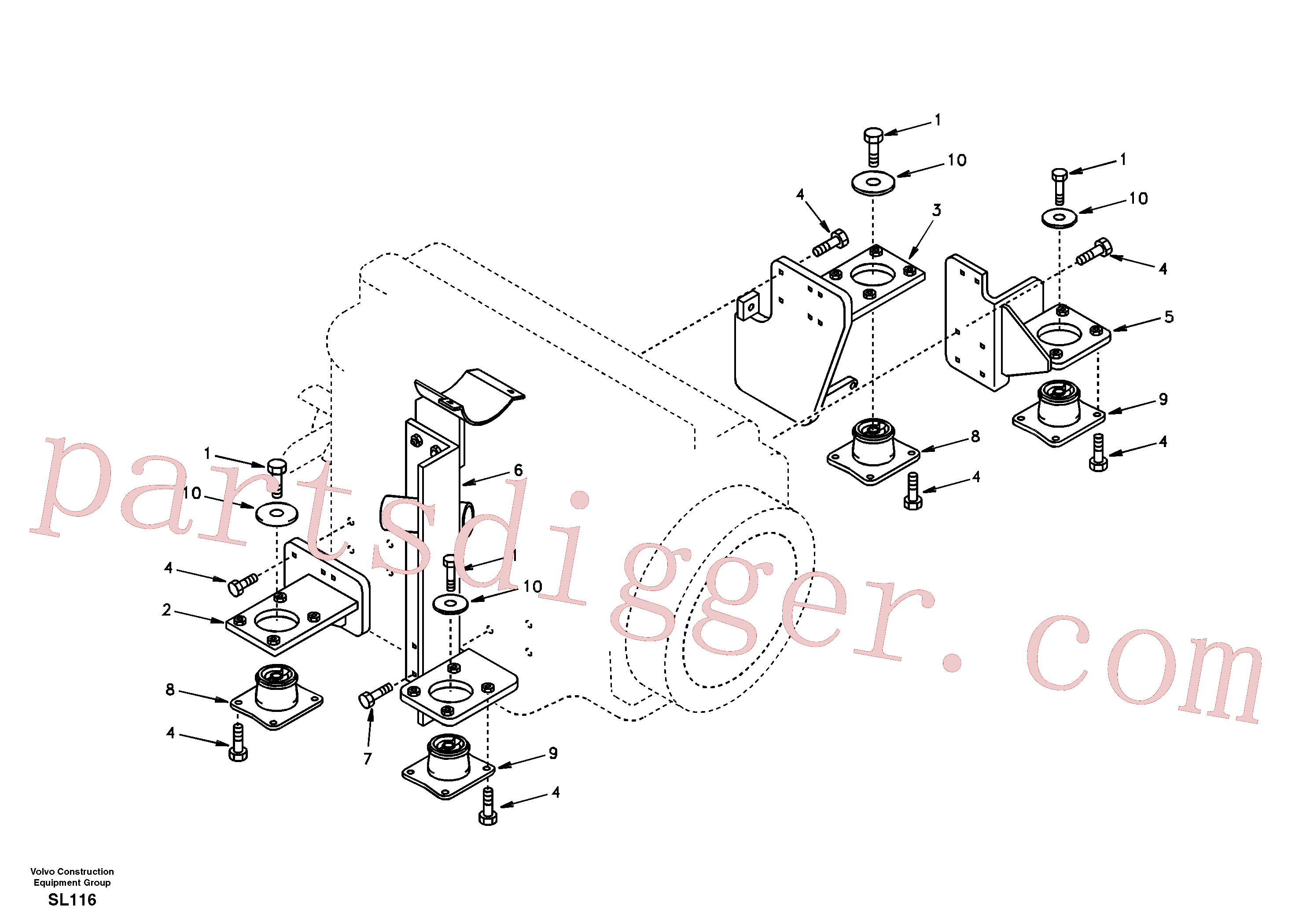 VOE983254 for Volvo Engine mount(SL116 assembly)