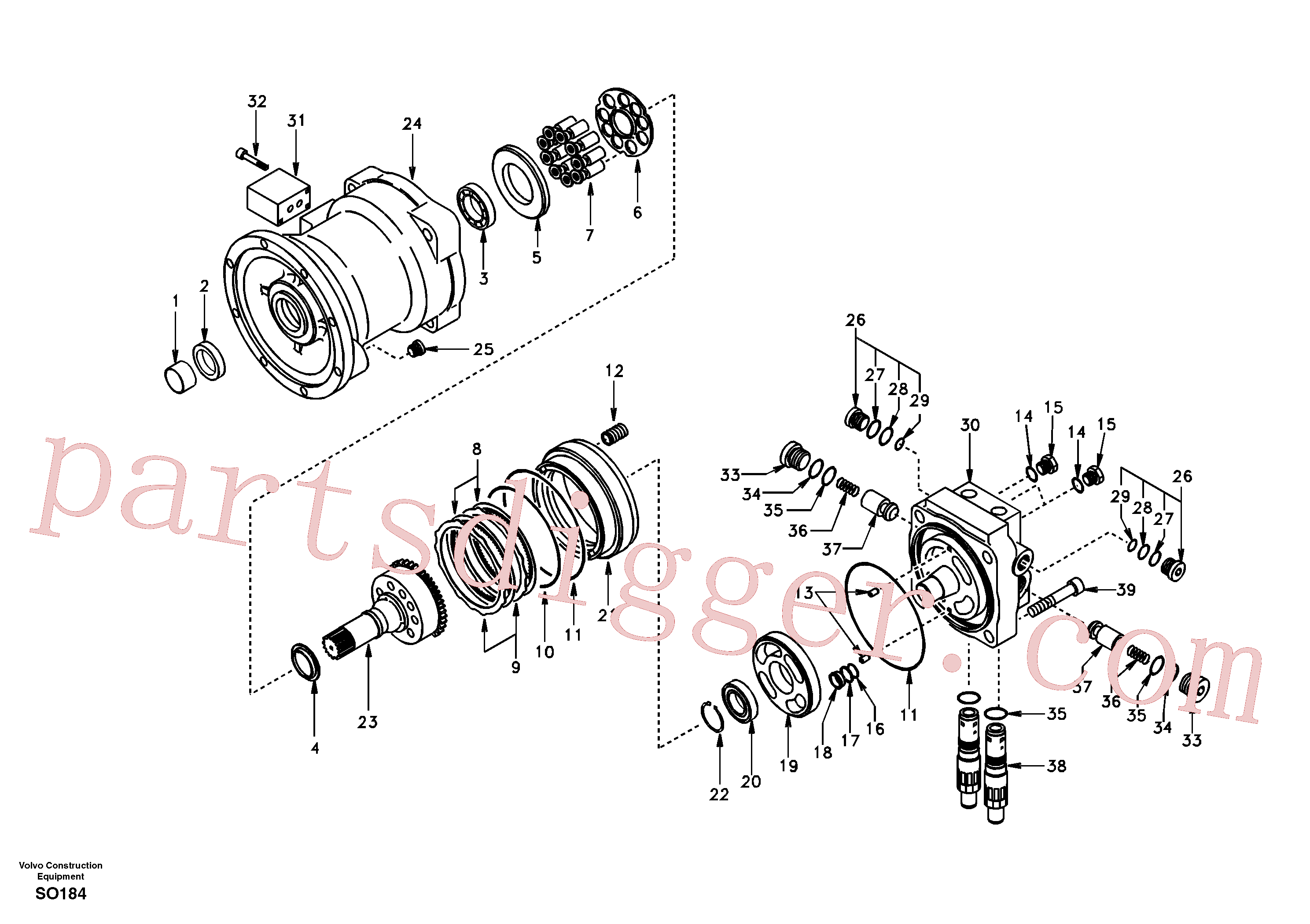 SA8230-00820 for Volvo Swing motor(SO184 assembly)