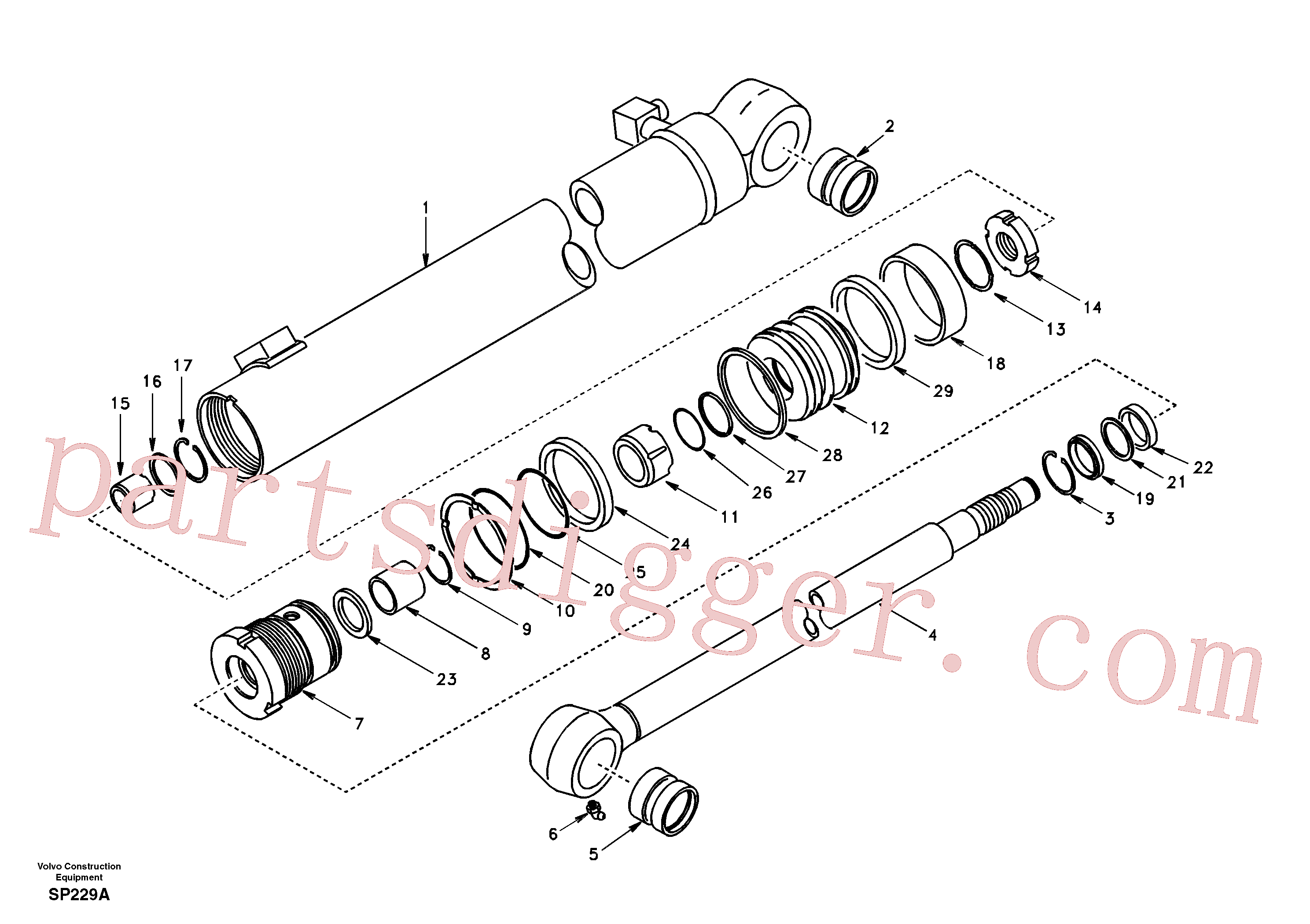 SA8148-14021 for Volvo Dipper arm cylinder(SP229A assembly)