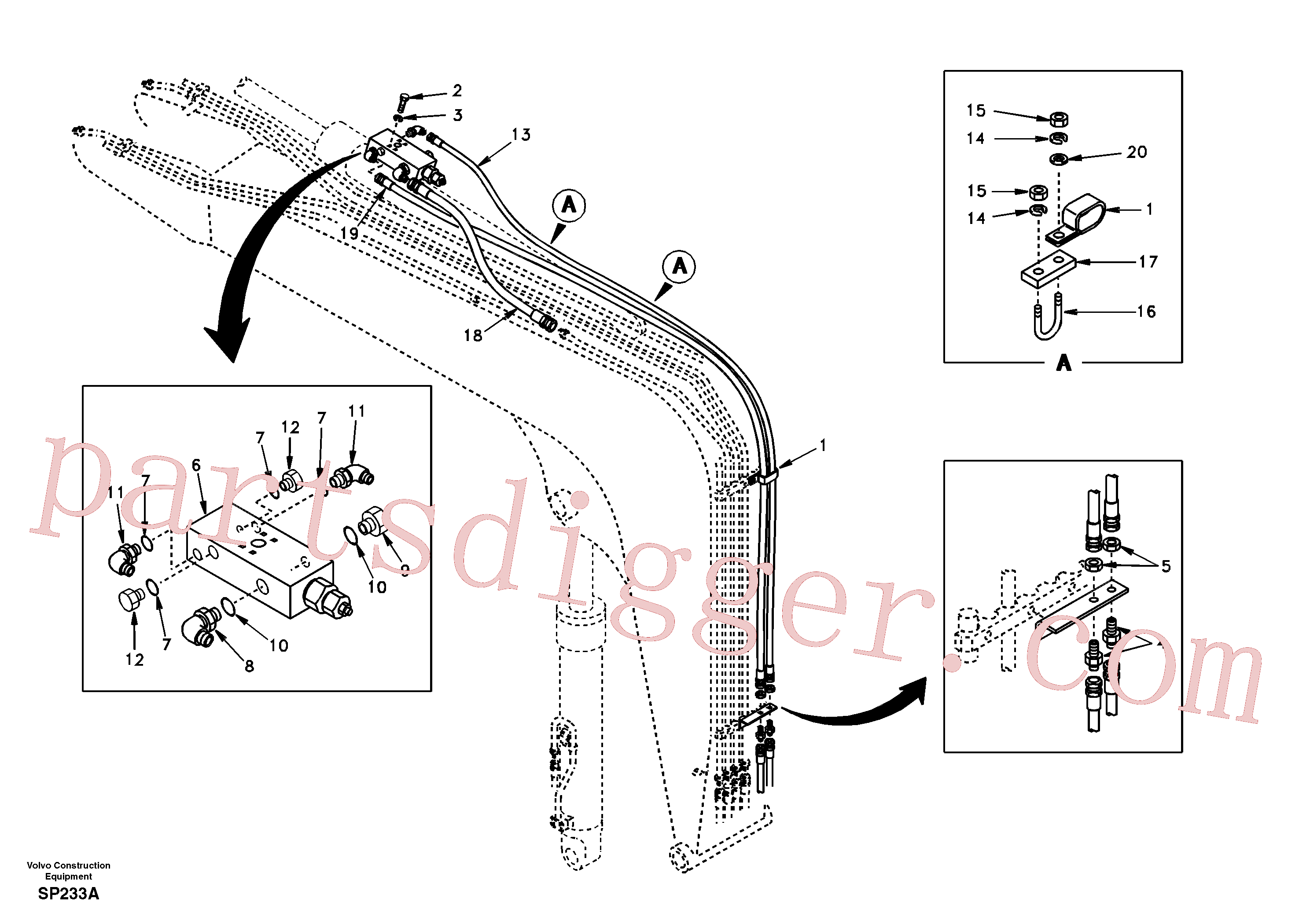 SA9451-02754 Hose assembly for Volvo Excavator Parts