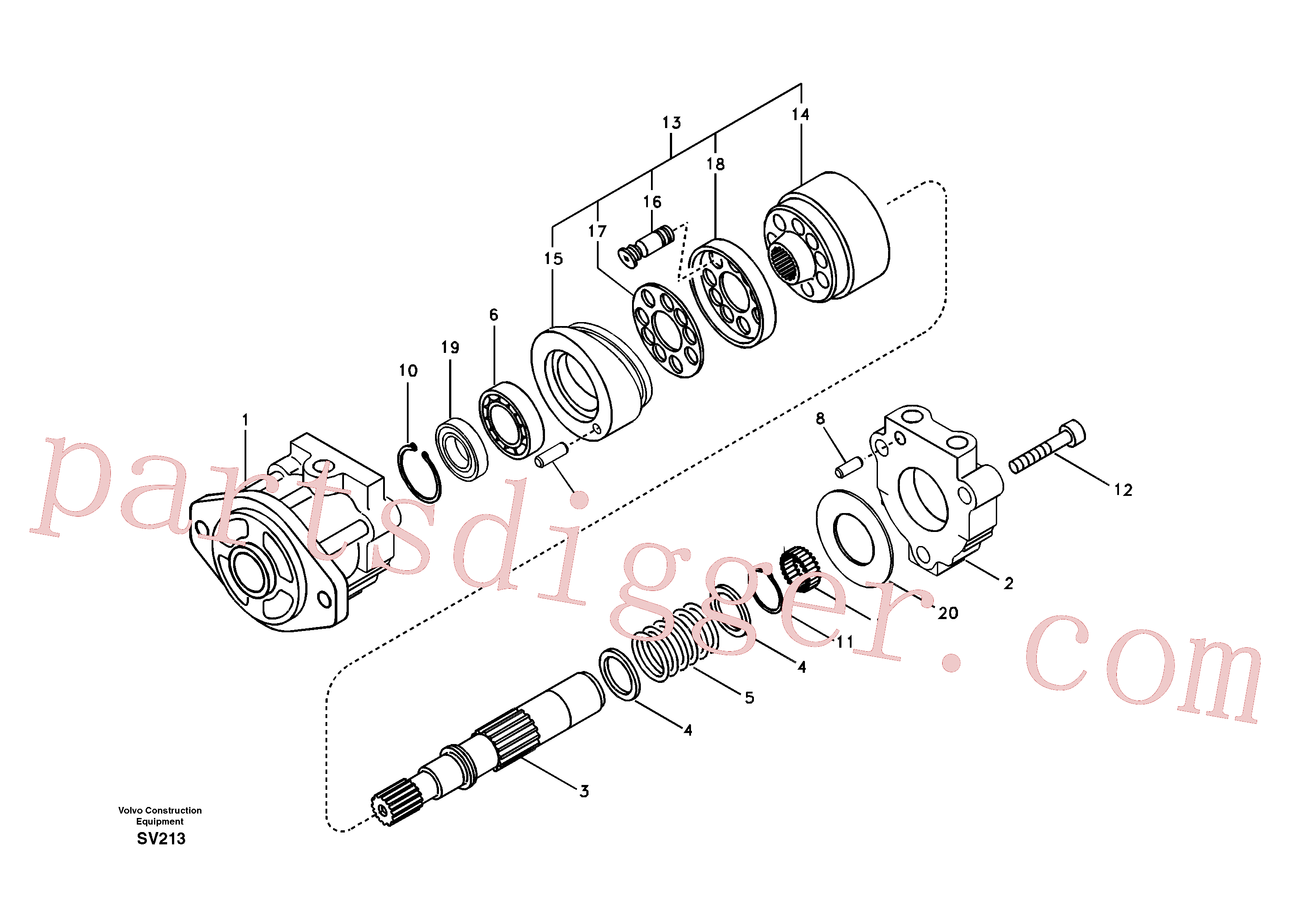 VOE14512777 for Volvo Hydraulic system, oil cooling fan motor(SV213 assembly)