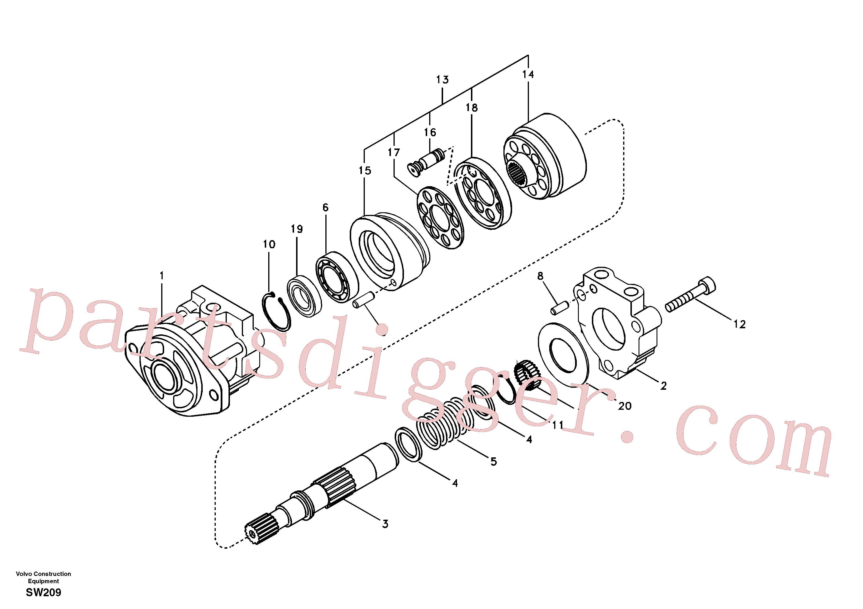 VOE14512777 for Volvo Hydraulic system, oil cooling fan motor(SW209 assembly)