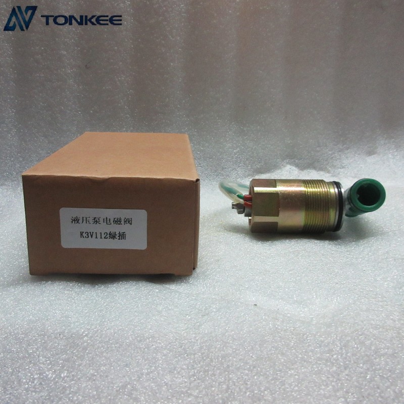 K3V112DT hydraulic main pump solenoid DH220-5 R210-5 Main Pump Solenoid black plug K3V112 Solenoid
